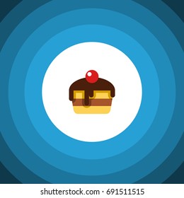 Isolated Pastry Flat Icon. Dessert Vector Element Can Be Used For Pastry, Dessert, Cake Design Concept.