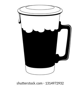Isolated patrick day beer glass. Vector illustration design