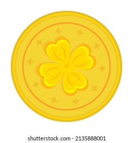 Isolated patrick day golden coin Vector