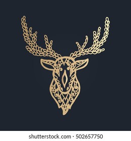 Isolated pattern with floral lace ornament for Christmas collection. Vector illustration