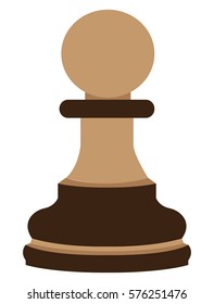 Isolated pawn piece on a white background, Vector illustration