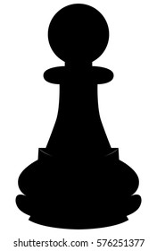 Isolated Pawn Piece Silhouette On White Stock Vector (Royalty Free ...