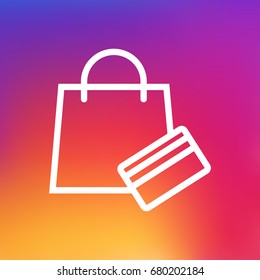 Isolated Payment Outline Symbol On Clean Background. Vector Shopping Element In Trendy Style.