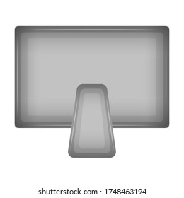Pantalla de PC aislada. Equipo de oficina - Ilustración de vectores