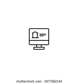 Isolated pc shop financials draw digital marketing icon- Vector