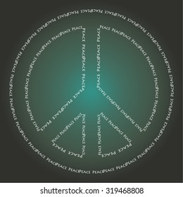 Isolated peace symbol on a colored background