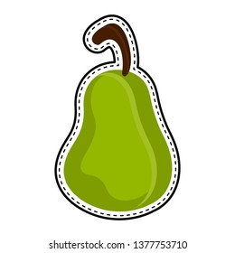 Isolated pear dotted sticker. Vector illustration design