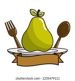 Isolated pear fruit design