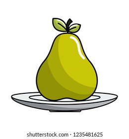 Isolated pear fruit design