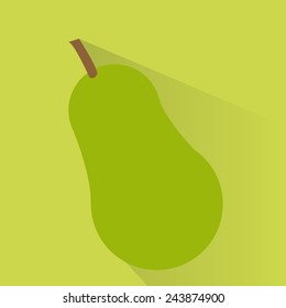 an isolated pear on a green background