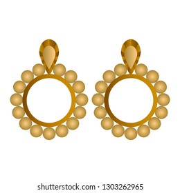 Isolated pearl earrings image. Vector illustration design