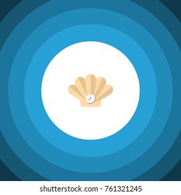 Isolated Pearl Flat Icon. Conch Vector Element Can Be Used For Pearl, Seashell, Conch Design Concept.