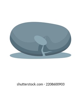 isolated pebble stone element illustration