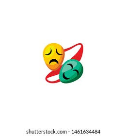 Isolated Peforming Art Emoji, Icon, emoticon, vector flat pictogram