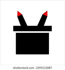 Isolated pen basket icon. Editable stroke and color. EPS vector file