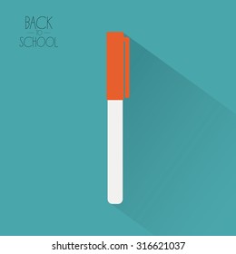 Isolated pen on a colored background with text