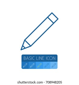 Isolated Pen Outline. Pencil Vector Element Can Be Used For Pen, Pencil, Write Design Concept.