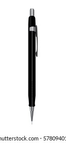Isolated pen or pencil in black color and metal details.