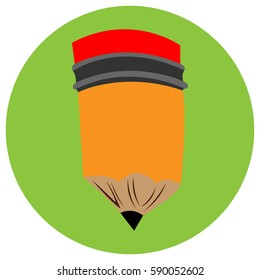 Isolated pencil icon on a sticker, Vector illustration