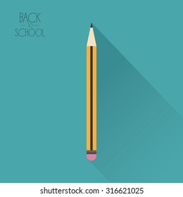 Isolated pencil on a colored background with text