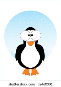 isolated penguin with background, vector image