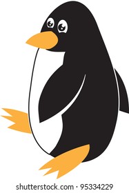 Isolated penguin walking or waddling
