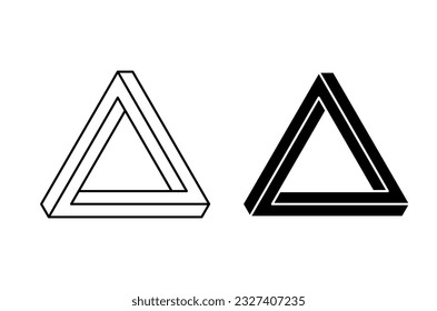 Isolated Penrose triangle vector icons