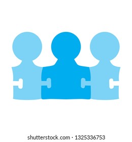Isolated people puzzle. Teamwork concept. Vector illustration design