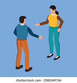 Isolated People Talking Illustration. Two persons chatting. Vector illustration