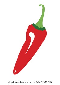 Isolated pepper on a white background, Vector illustration