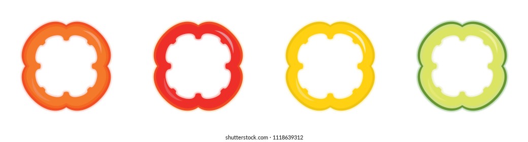 Isolated pepper slices. Vector illustration.