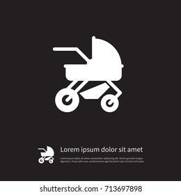 Isolated Perambulator Icon. Carriage Vector Element Can Be Used For Perambulator, Carriage, Pram Design Concept.