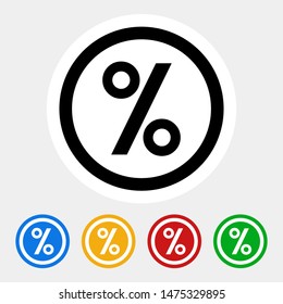 isolated percent sign icon vector