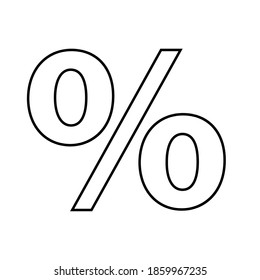 Isolated percent symbol draw in white background financial icon- Vector