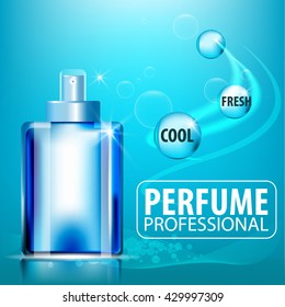 Isolated perfume bottle. Illustration contains transparency and blending effects, eps 10