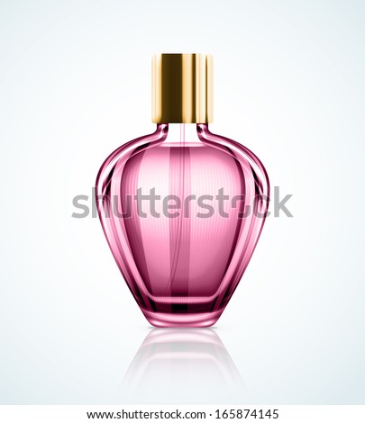 Isolated perfume bottle. Illustration contains transparency and blending effects, eps 10