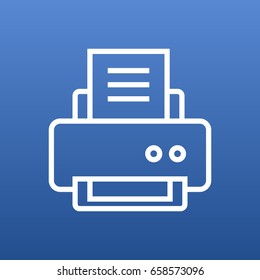 Isolated Peripheral Outline Symbol On Clean Background. Vector Printer Element In Trendy Style.