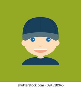 Isolated person with clothes on a colored background
