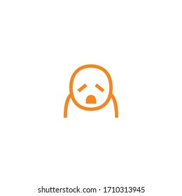 Isolated Person Frowing Emoji, Sad PErson Vector Flat Icon, Emoticon