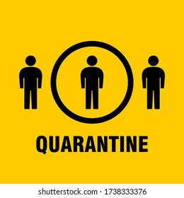 Isolated Person in Quarantine Icon. Vector Image.