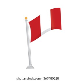 Isolated peruvian flag on a white background