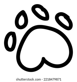 Isolated pet paw icon Flat design Vector illustration