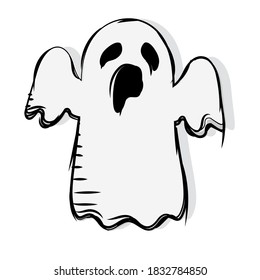 Isolated phantom decorative halloween october icon- Vector