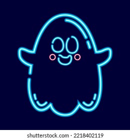 Isolated phantom neon hallowen vector illustration