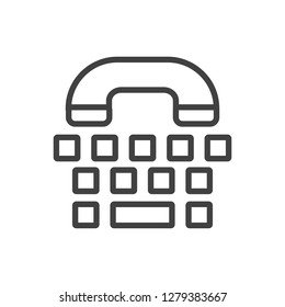 Isolated phone icon line symbol on clean background. Vector tty element in trendy style.