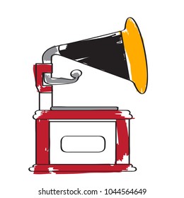 Isolated phonograph icon