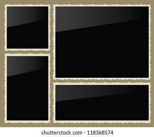 Isolated photo frames, vector illustration, set