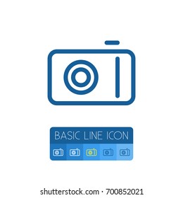 Isolated Photo Outline. Camera Vector Element Can Be Used For Camera, Video, Photo Design Concept.