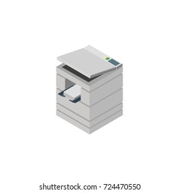 Isolated Photocopier Isometric. Scanner Vector Element Can Be Used For Photocopier, Scanner, Printer Design Concept.