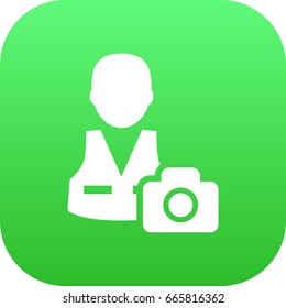 Isolated Photographer Icon Symbol On Clean Background. Vector Cameraman  Element In Trendy Style.